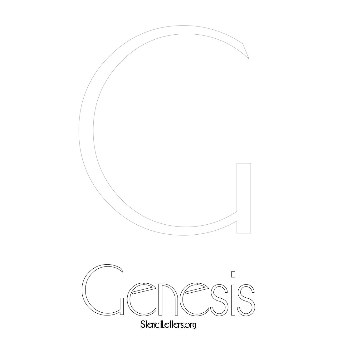 Genesis printable name initial stencil in Art Deco Lettering