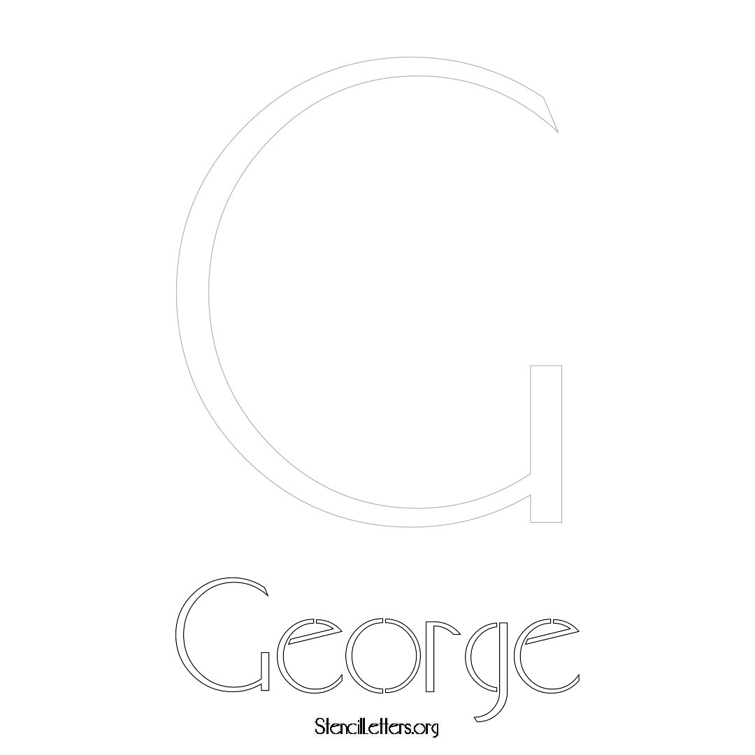 George printable name initial stencil in Art Deco Lettering