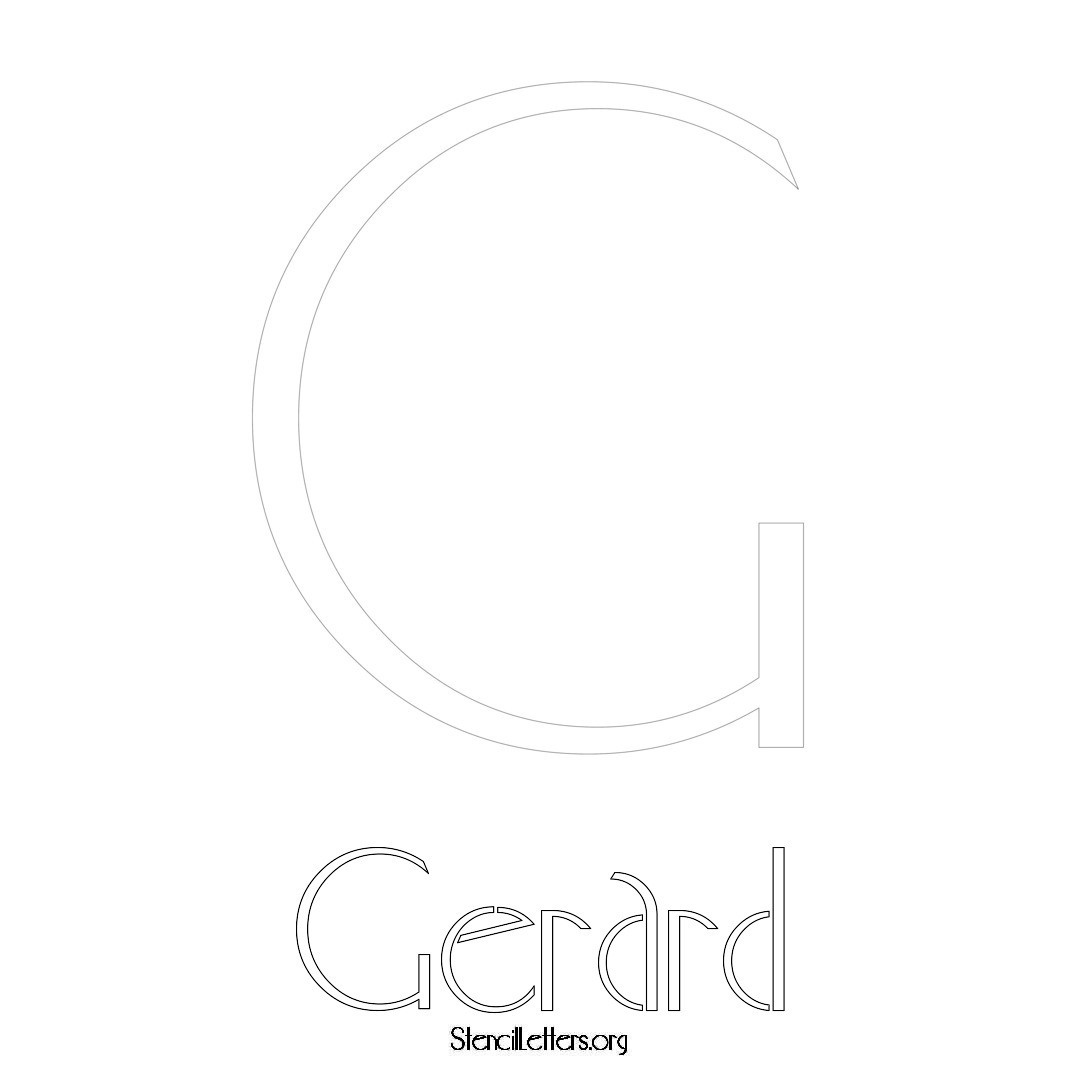 Gerard printable name initial stencil in Art Deco Lettering