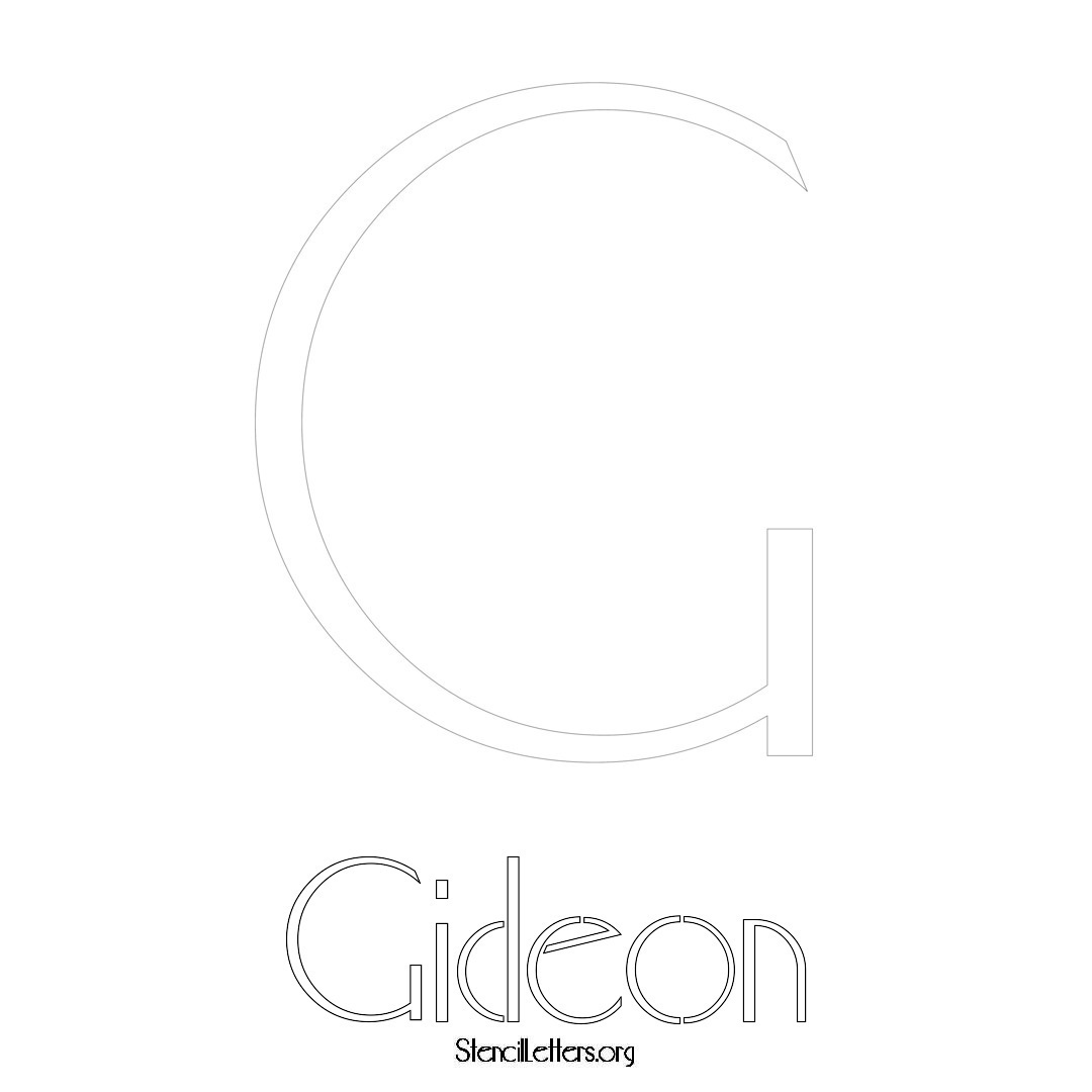 Gideon printable name initial stencil in Art Deco Lettering