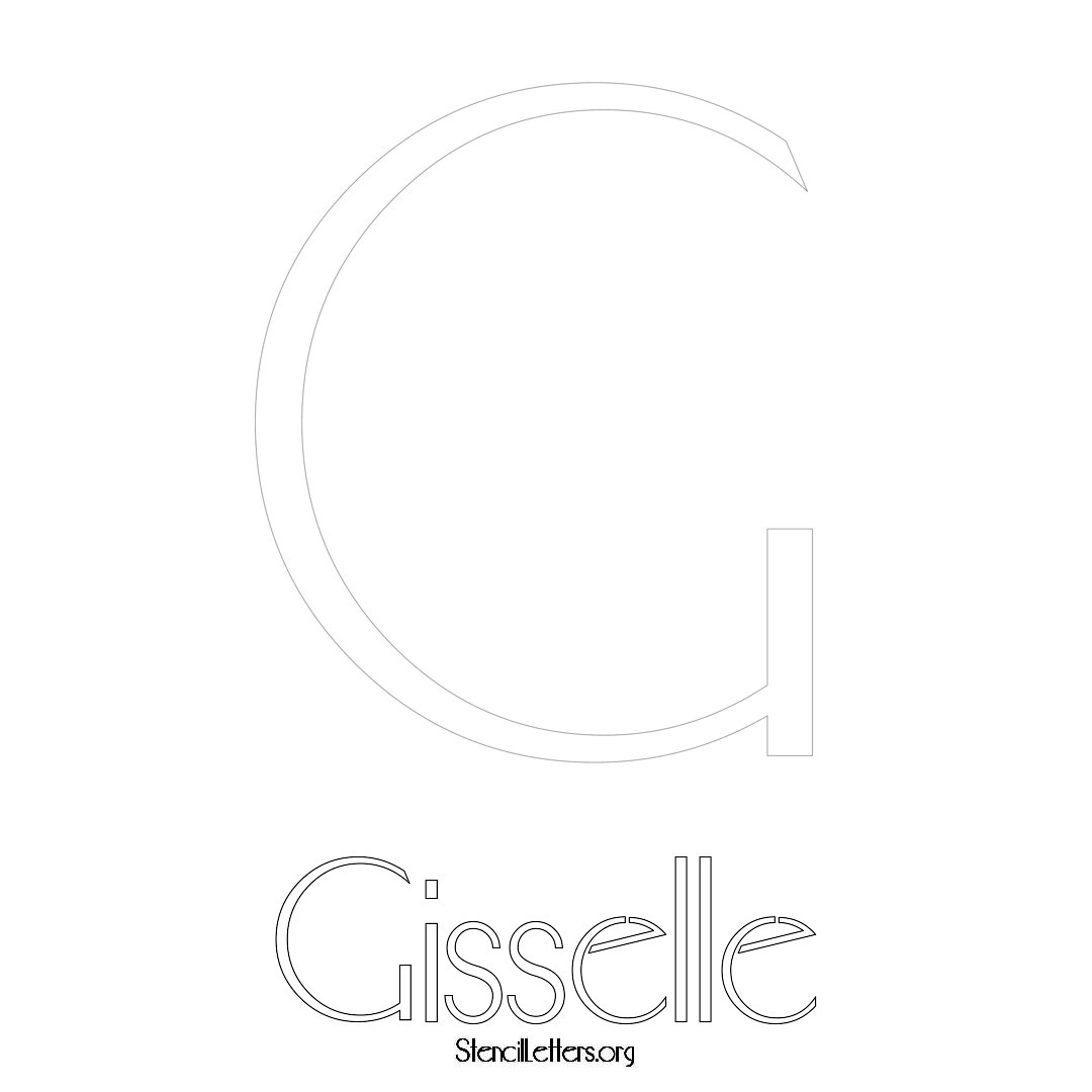 Gisselle printable name initial stencil in Art Deco Lettering