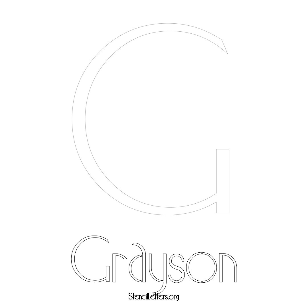 Grayson printable name initial stencil in Art Deco Lettering