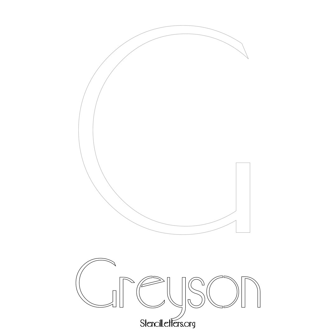 Greyson printable name initial stencil in Art Deco Lettering