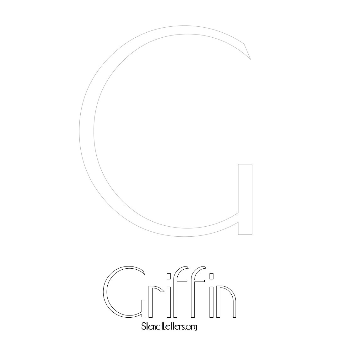 Griffin printable name initial stencil in Art Deco Lettering