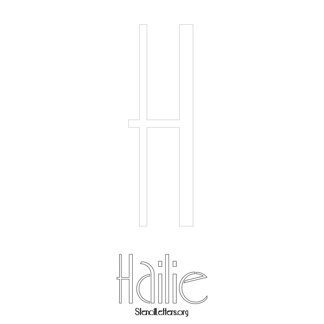 Hailie printable name initial stencil in Art Deco Lettering