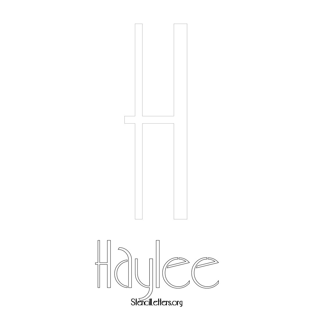 Haylee printable name initial stencil in Art Deco Lettering