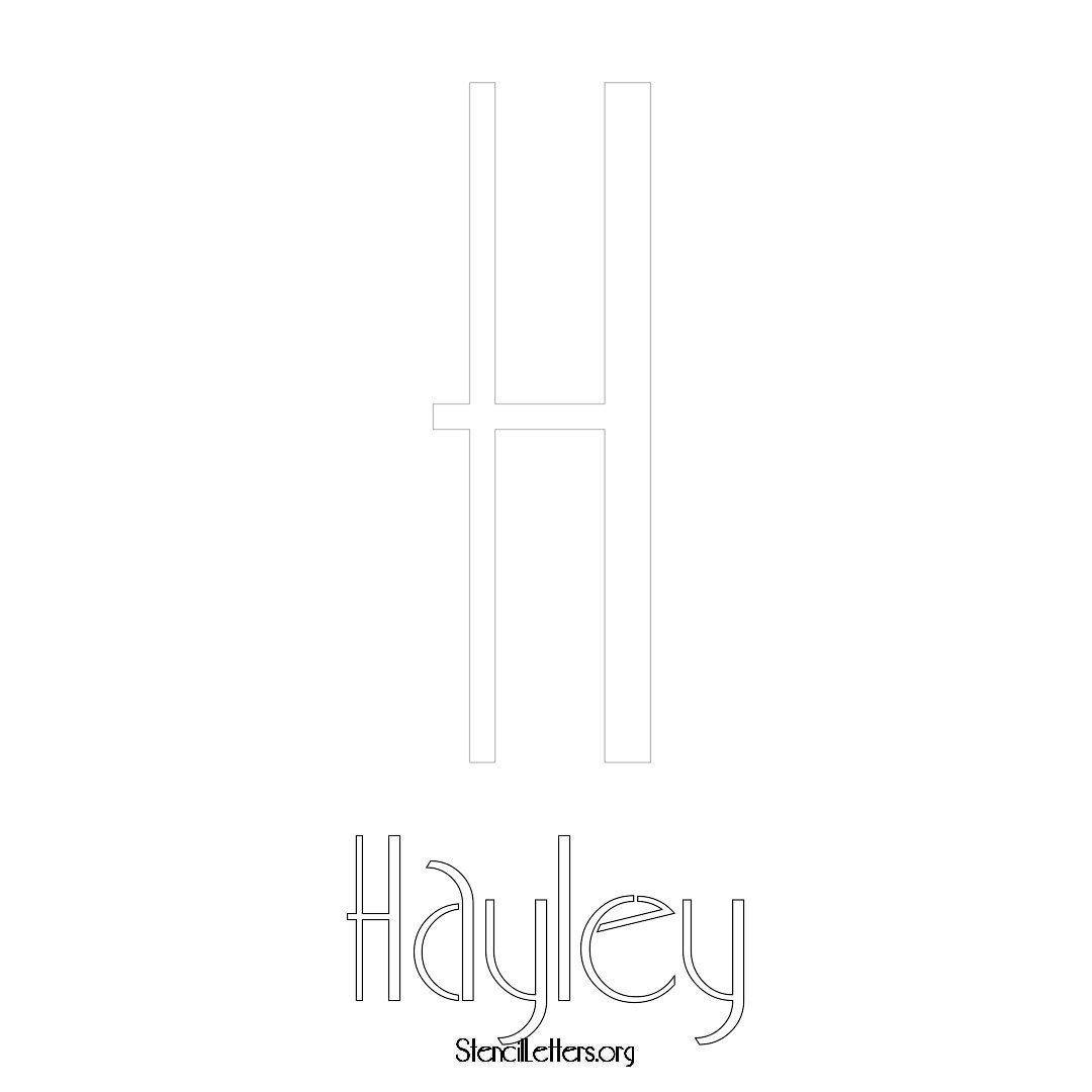 Hayley printable name initial stencil in Art Deco Lettering