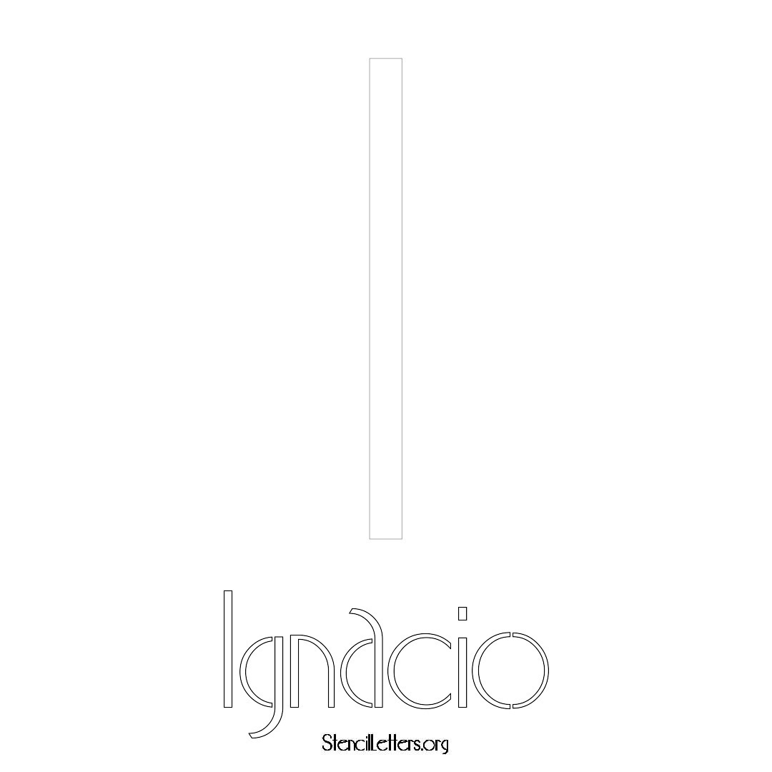 Ignacio printable name initial stencil in Art Deco Lettering