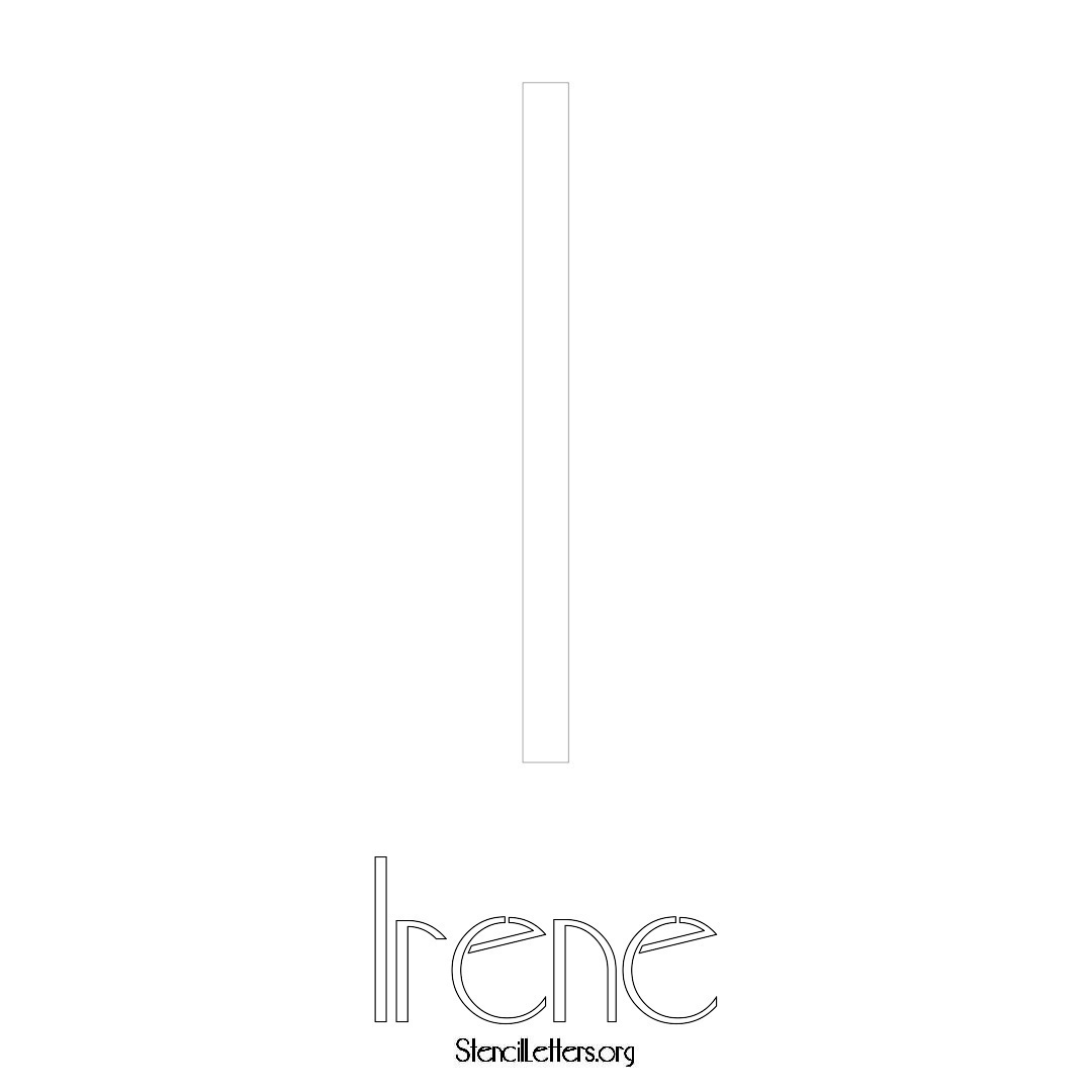 Irene printable name initial stencil in Art Deco Lettering