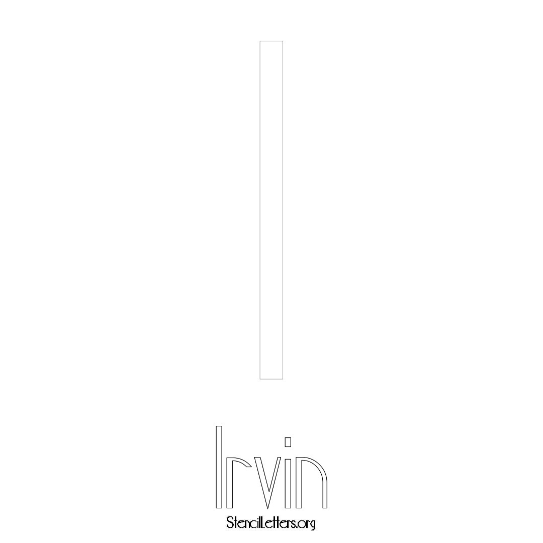 Irvin printable name initial stencil in Art Deco Lettering