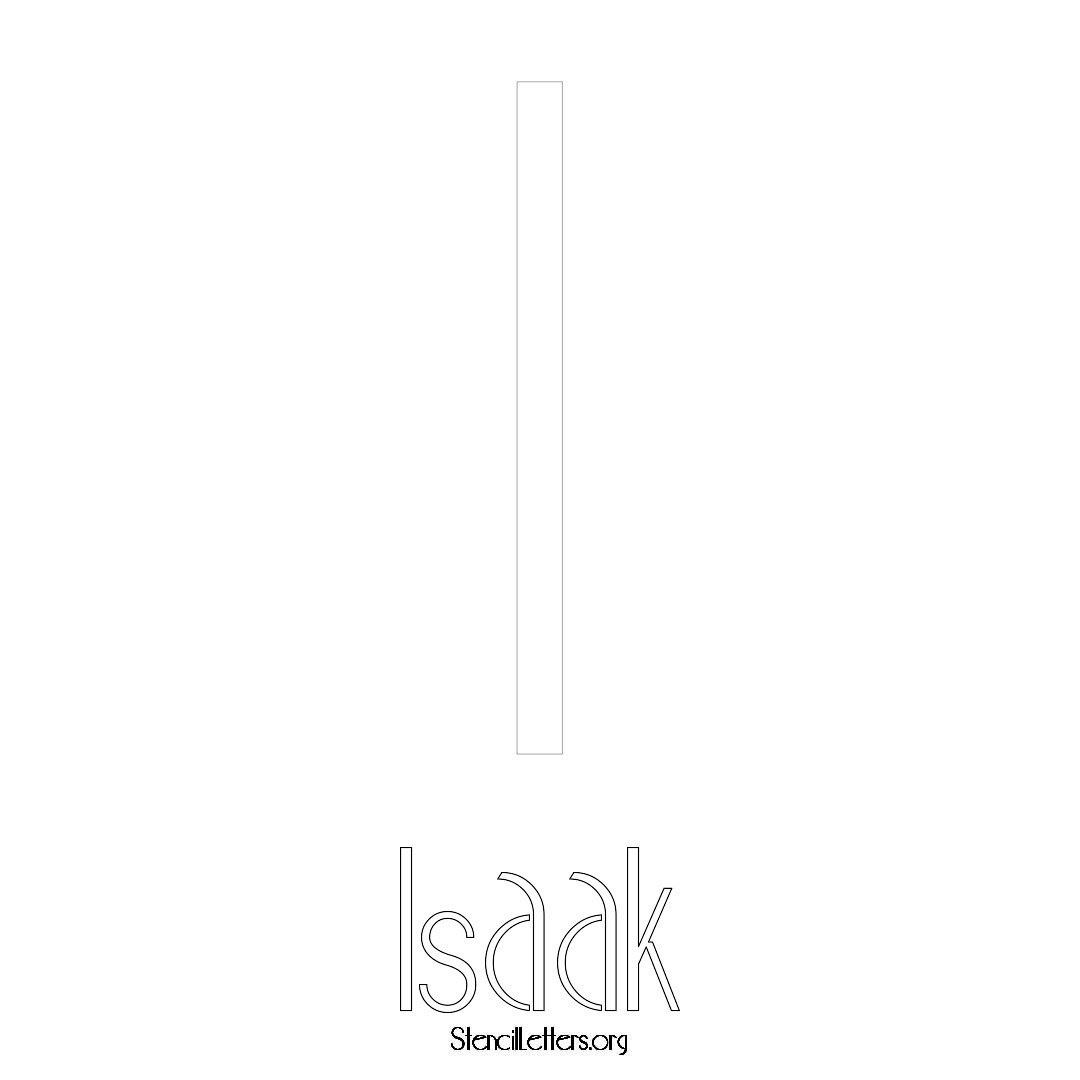 Isaak printable name initial stencil in Art Deco Lettering