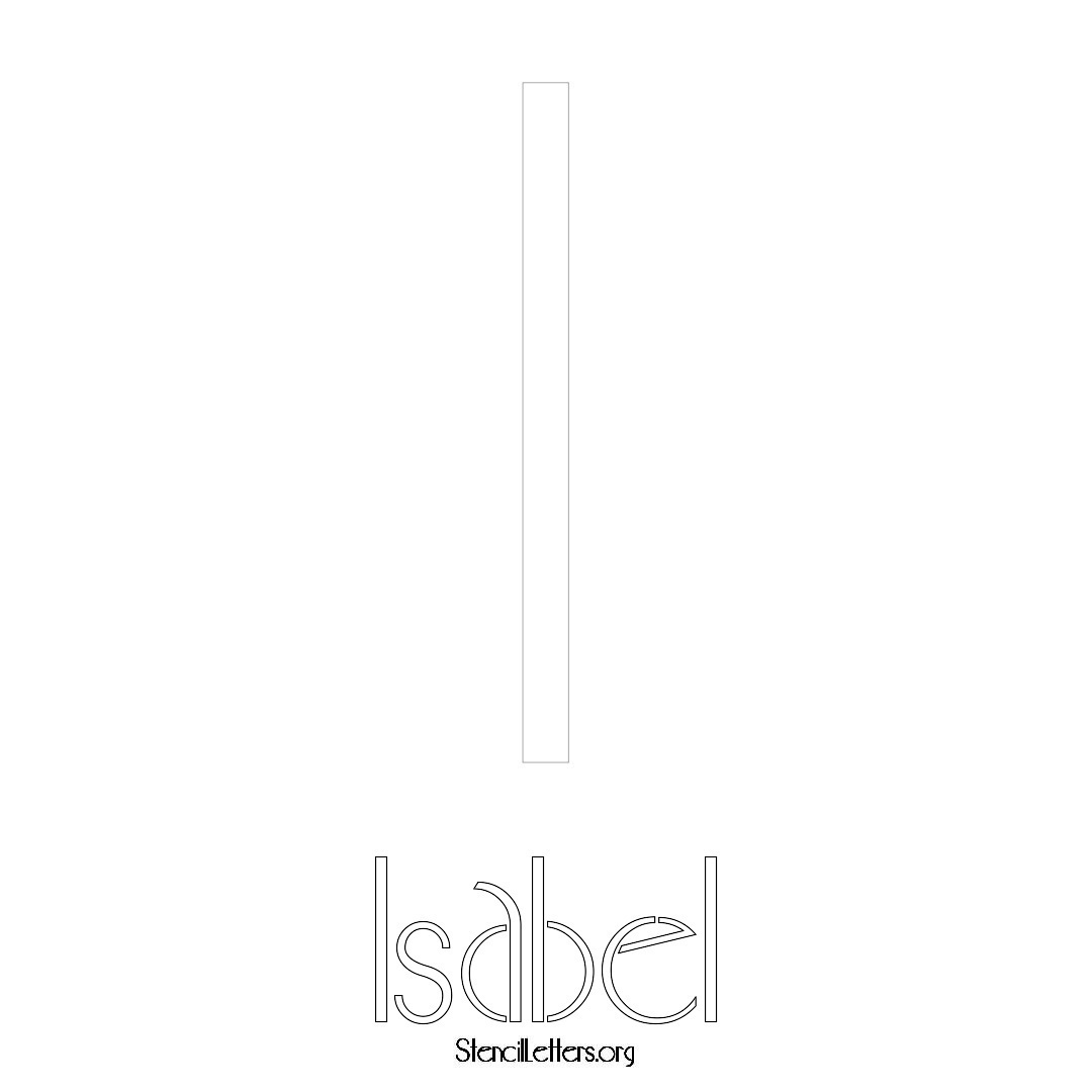 Isabel printable name initial stencil in Art Deco Lettering