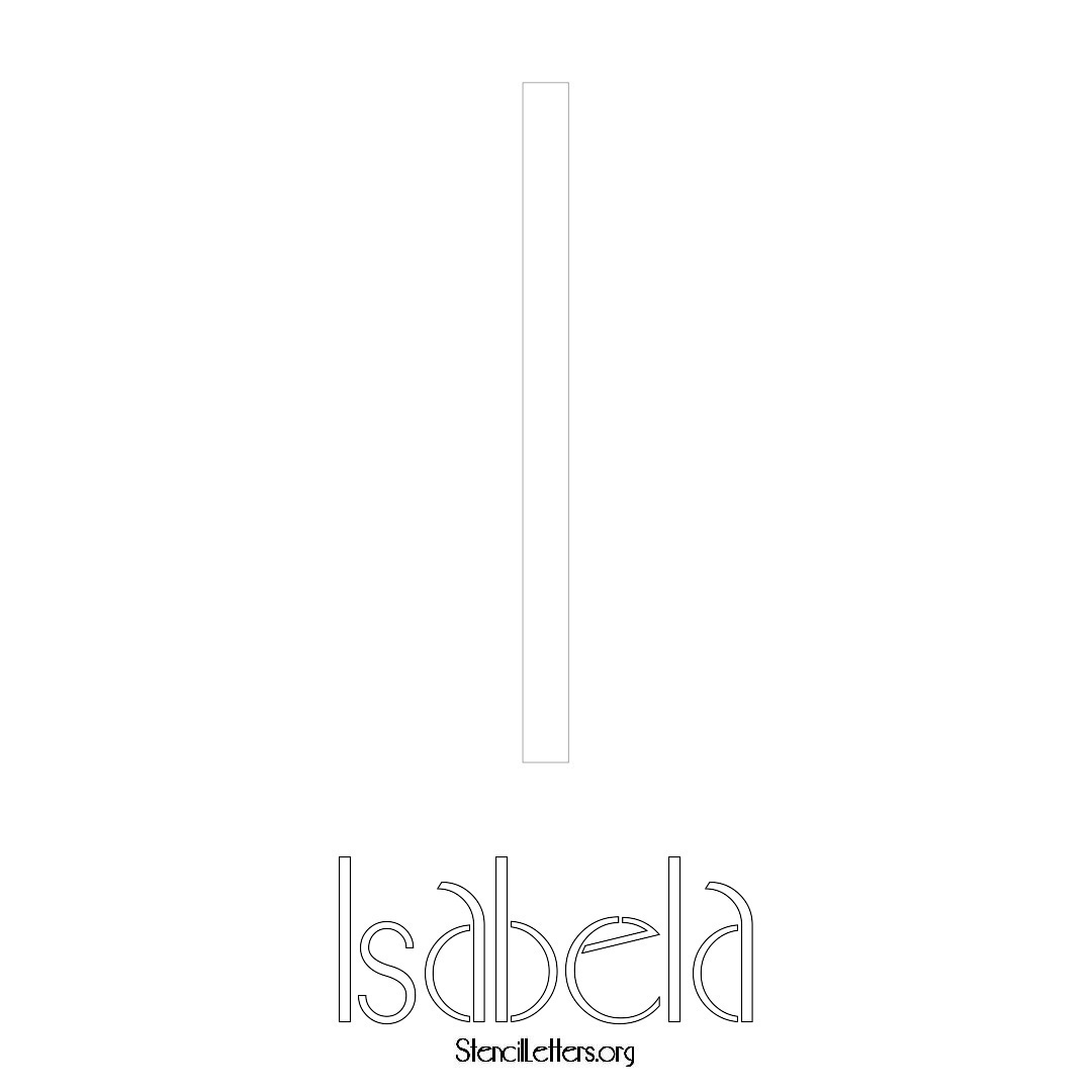 Isabela printable name initial stencil in Art Deco Lettering