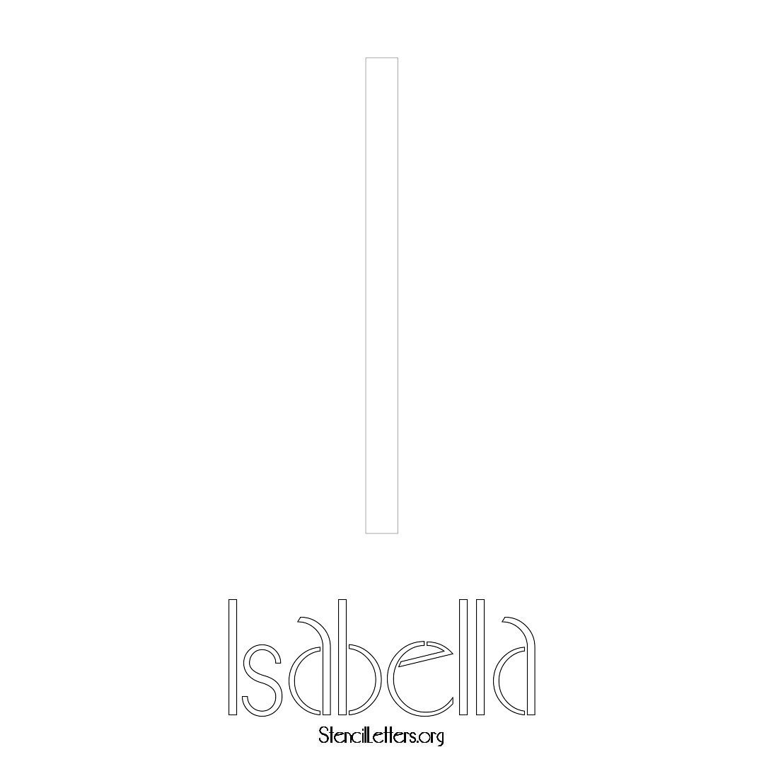 Isabella printable name initial stencil in Art Deco Lettering