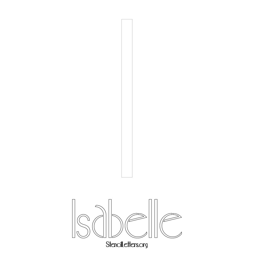 Isabelle printable name initial stencil in Art Deco Lettering