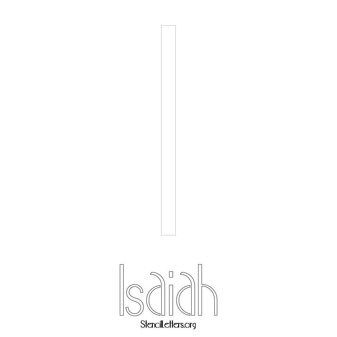 Isaiah printable name initial stencil in Art Deco Lettering