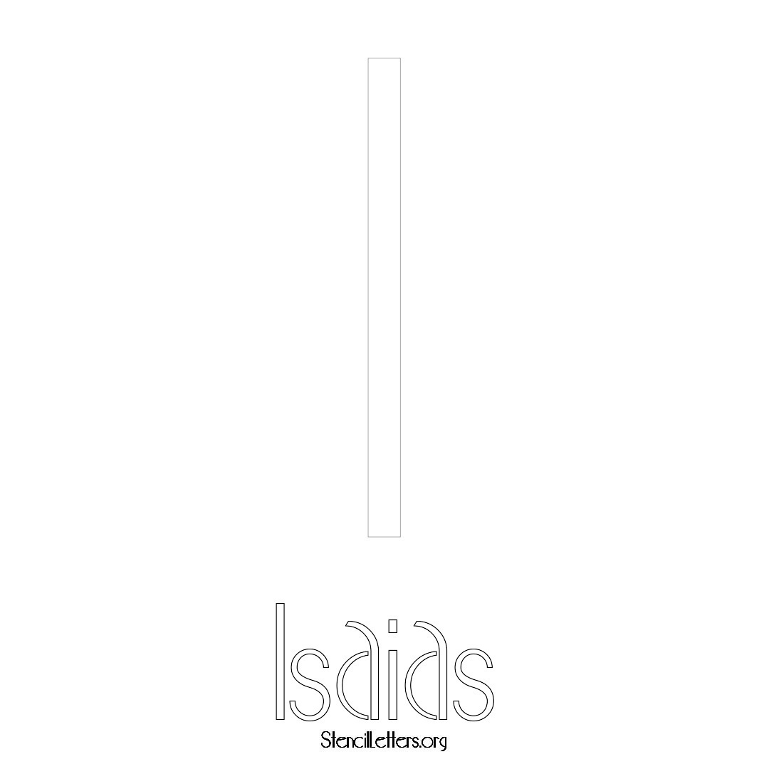 Isaias printable name initial stencil in Art Deco Lettering