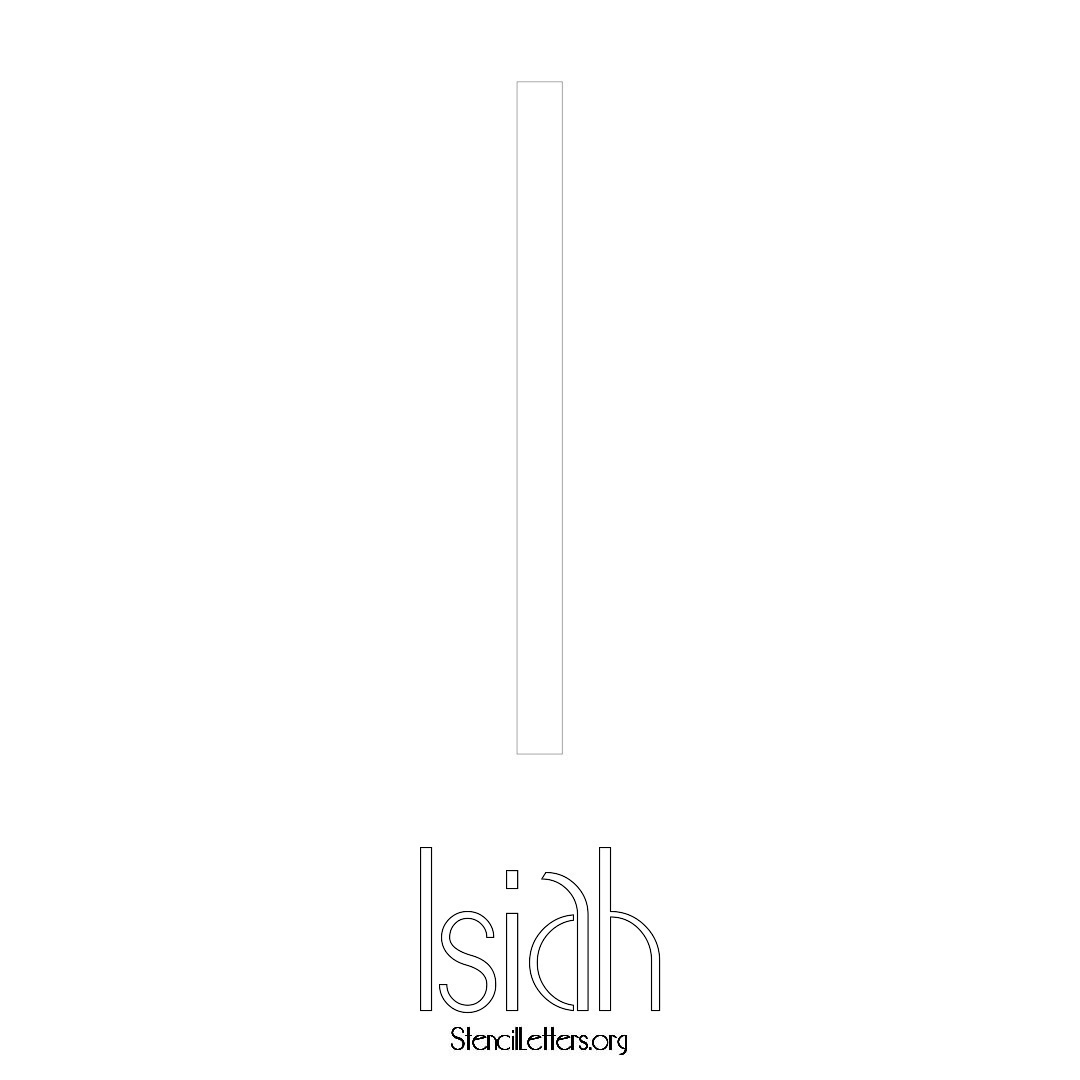 Isiah printable name initial stencil in Art Deco Lettering