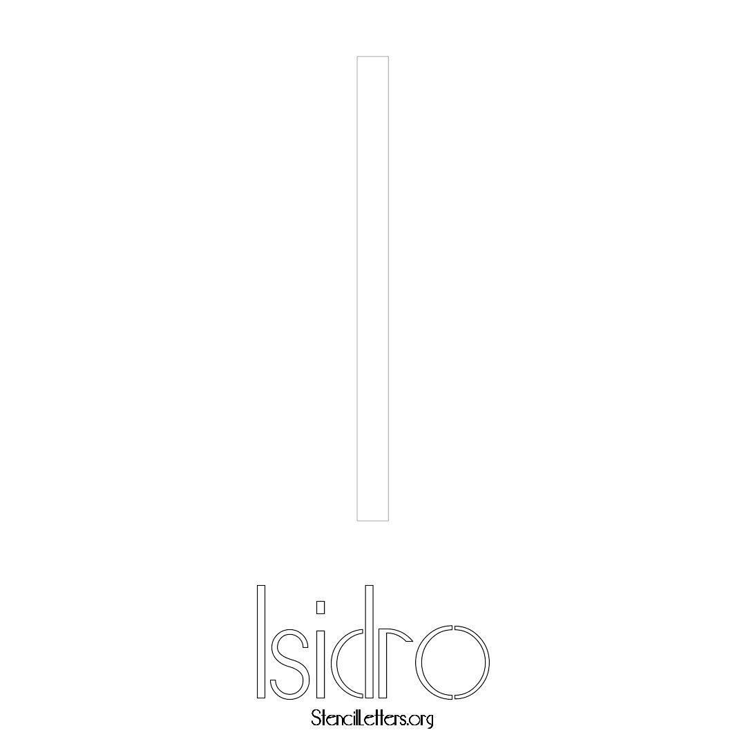 Isidro printable name initial stencil in Art Deco Lettering