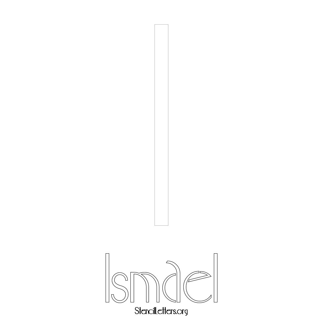 Ismael printable name initial stencil in Art Deco Lettering