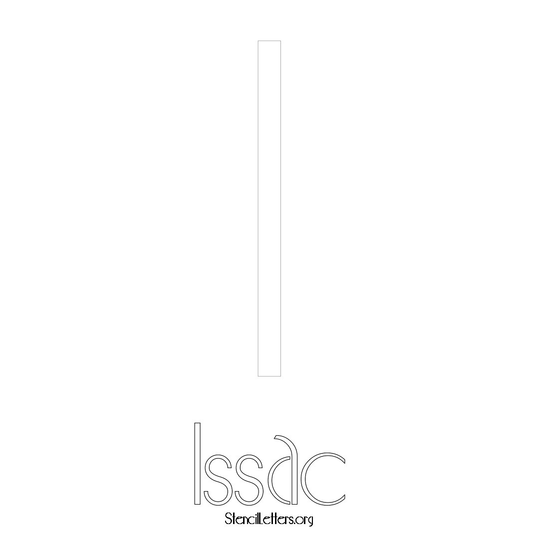 Issac printable name initial stencil in Art Deco Lettering