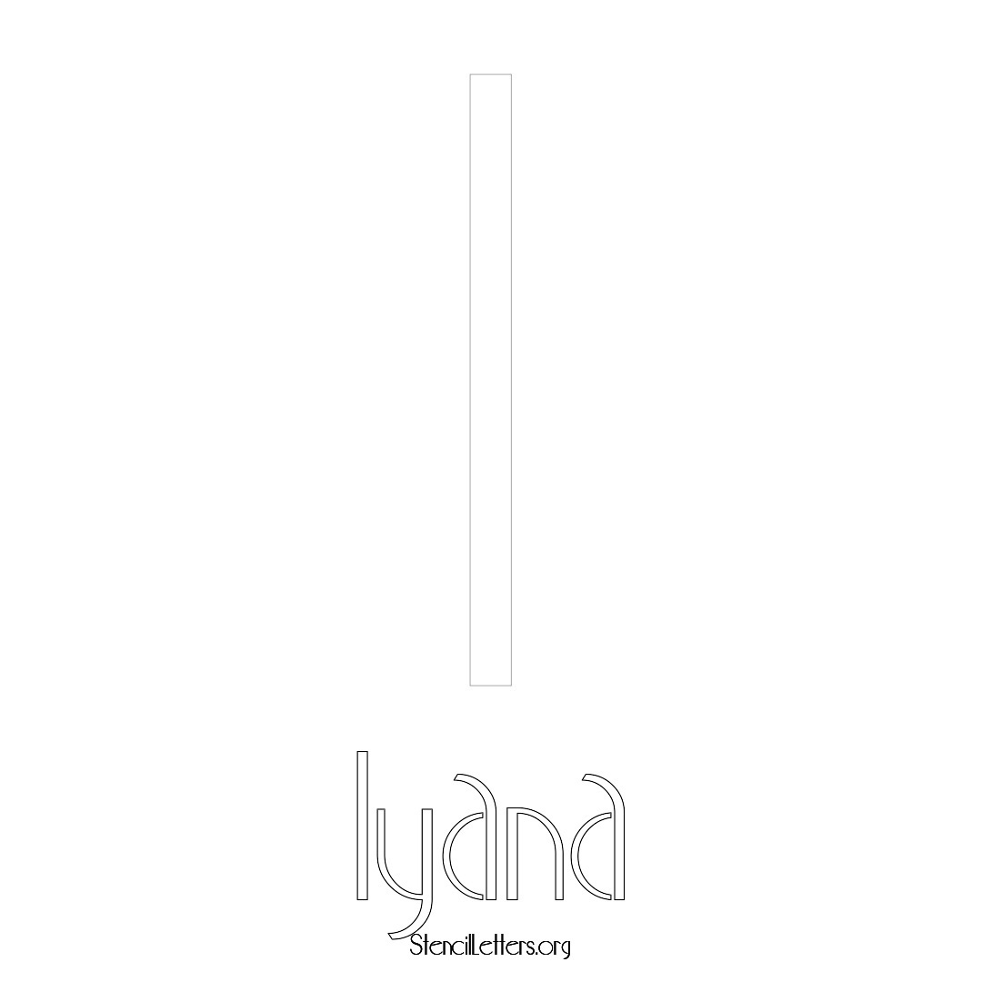 Iyana printable name initial stencil in Art Deco Lettering