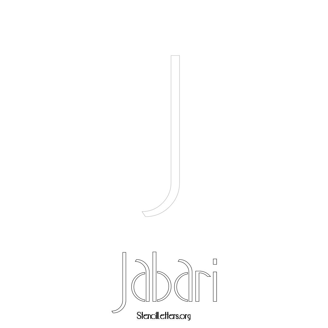 Jabari printable name initial stencil in Art Deco Lettering