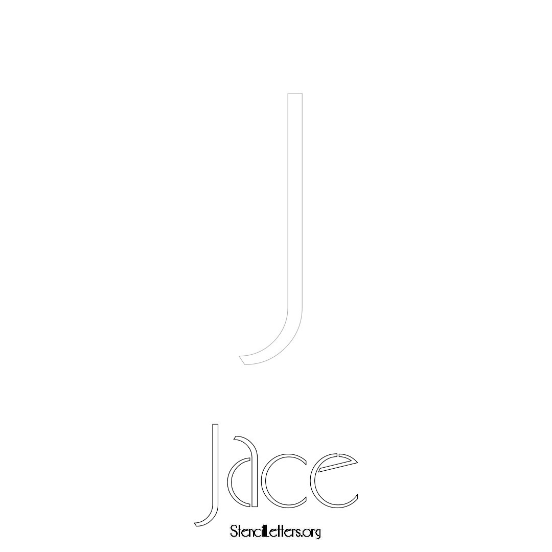 Jace printable name initial stencil in Art Deco Lettering