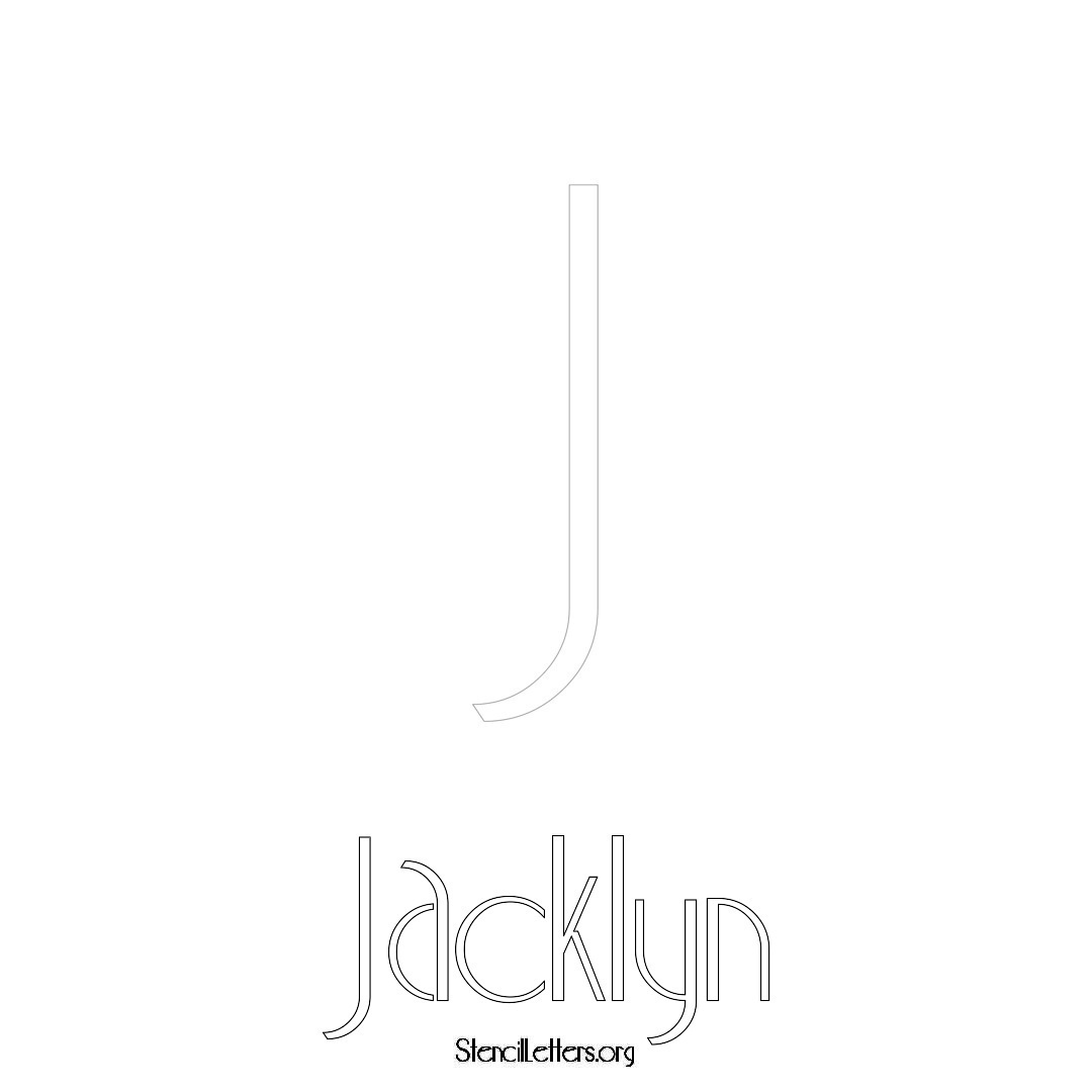 Jacklyn printable name initial stencil in Art Deco Lettering