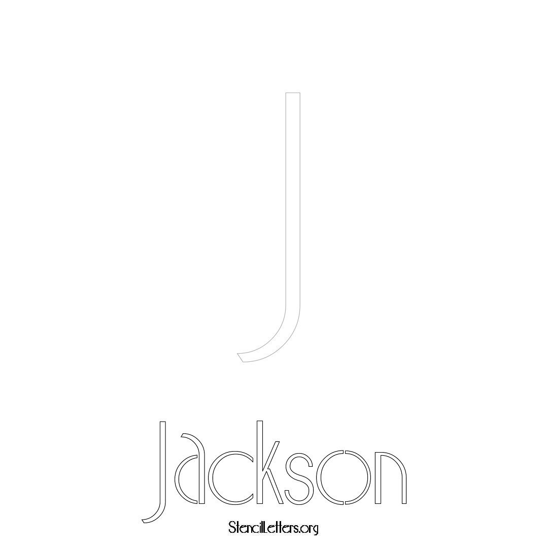 Jackson printable name initial stencil in Art Deco Lettering