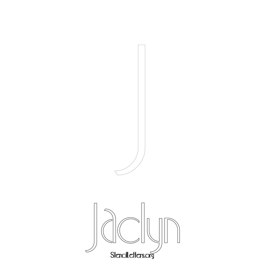 Jaclyn printable name initial stencil in Art Deco Lettering