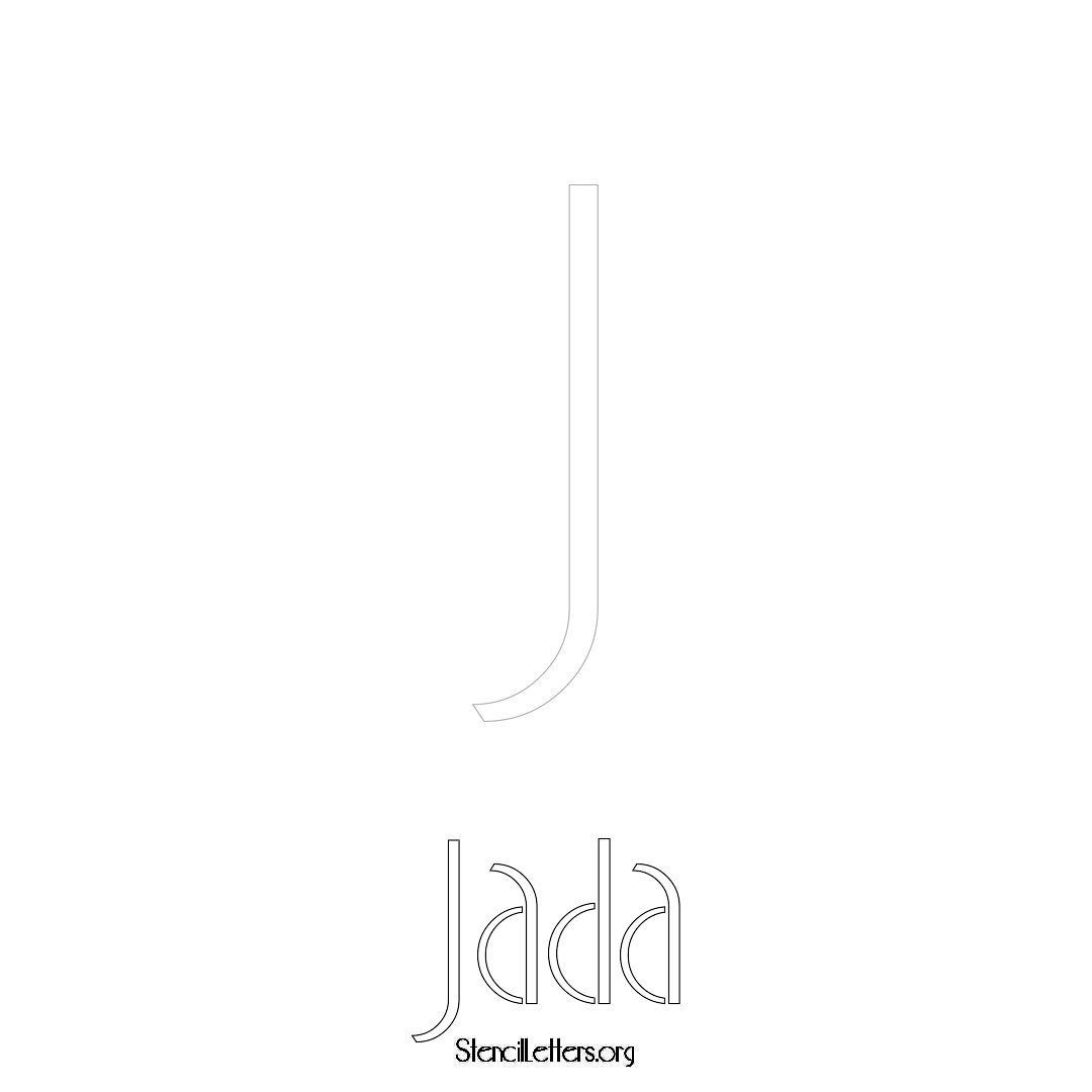 Jada printable name initial stencil in Art Deco Lettering