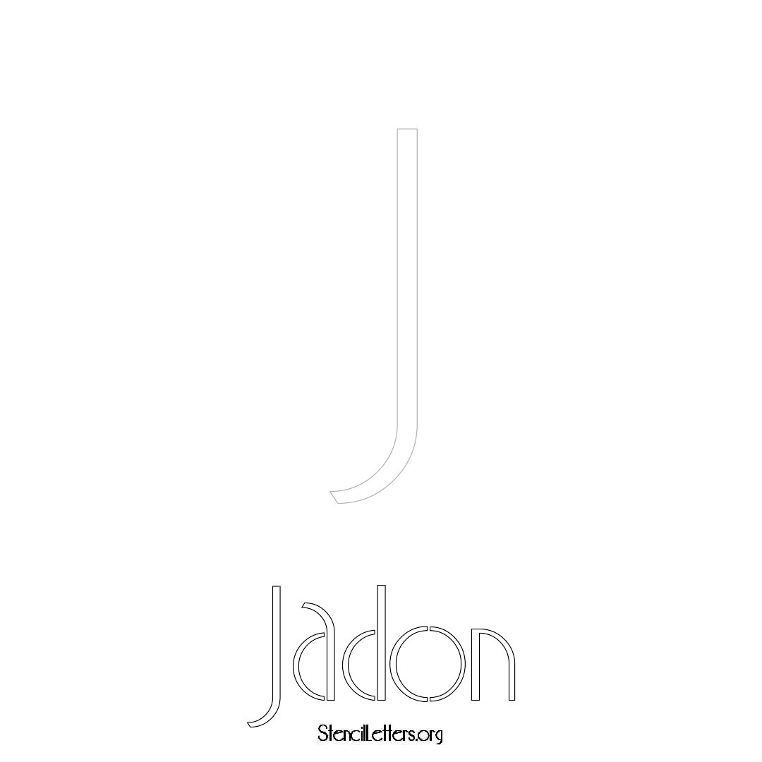 Jadon printable name initial stencil in Art Deco Lettering
