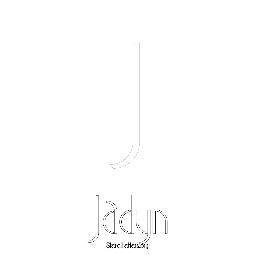Jadyn printable name initial stencil in Art Deco Lettering
