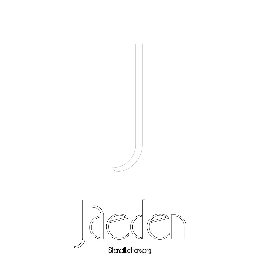 Jaeden printable name initial stencil in Art Deco Lettering