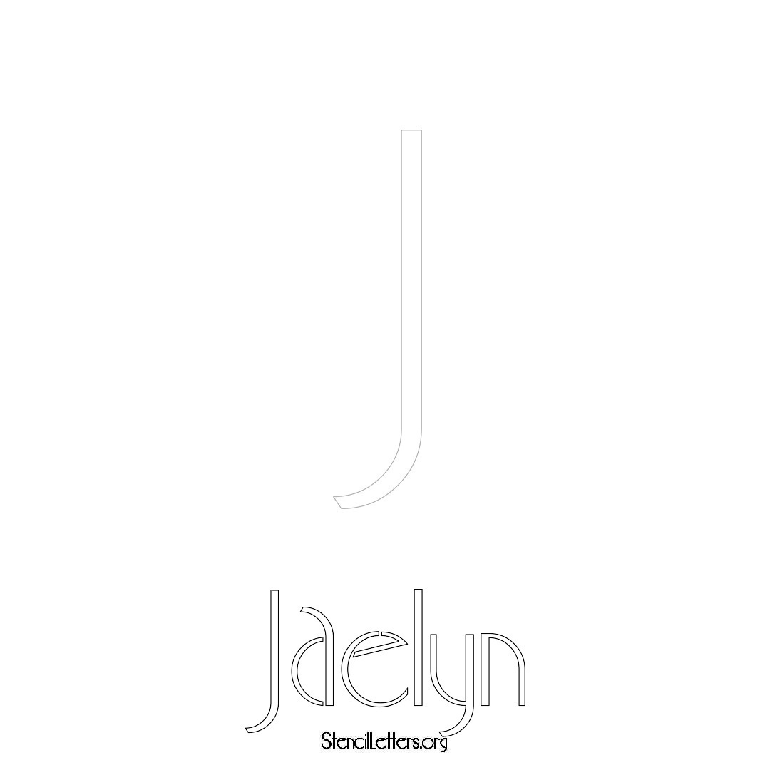 Jaelyn printable name initial stencil in Art Deco Lettering