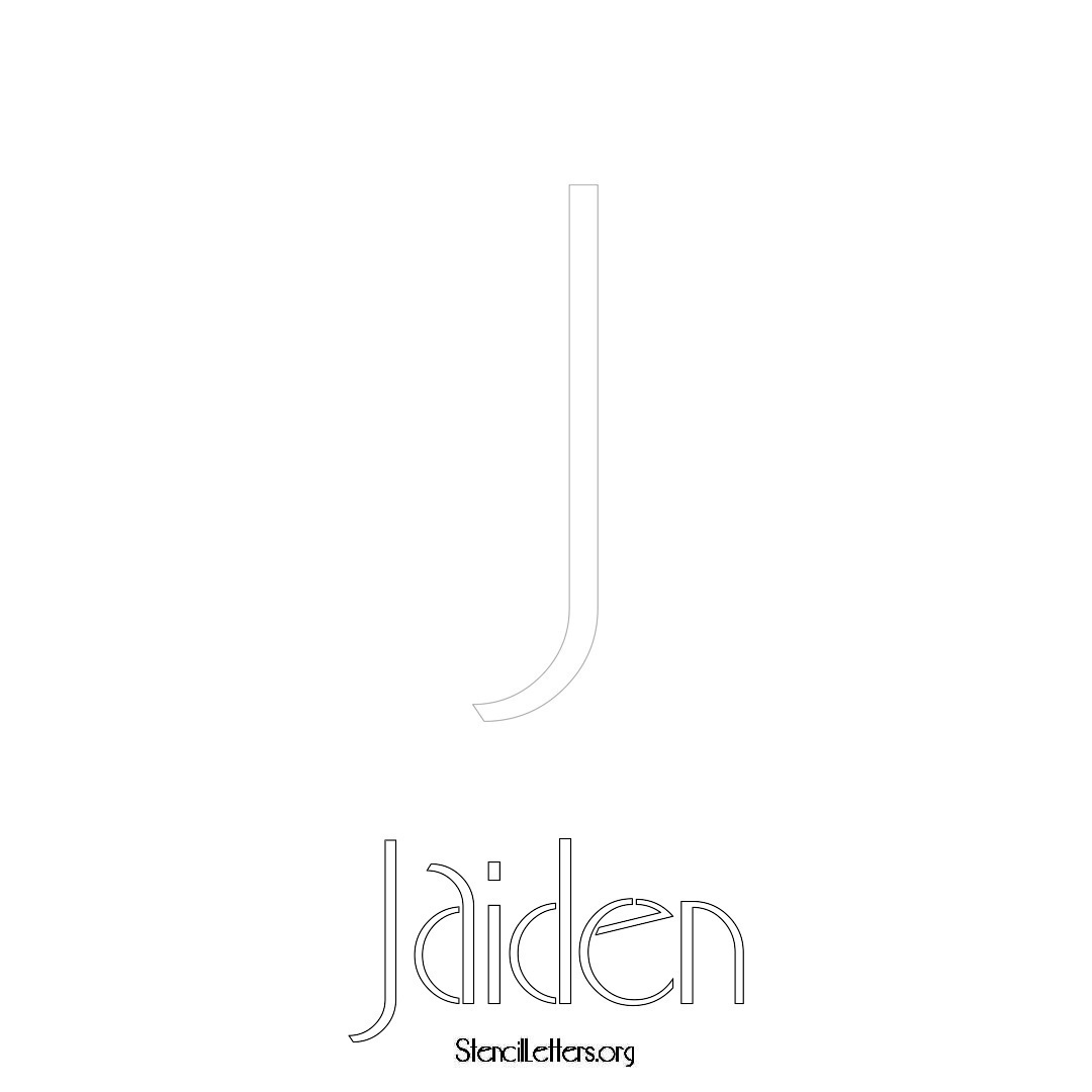 Jaiden printable name initial stencil in Art Deco Lettering