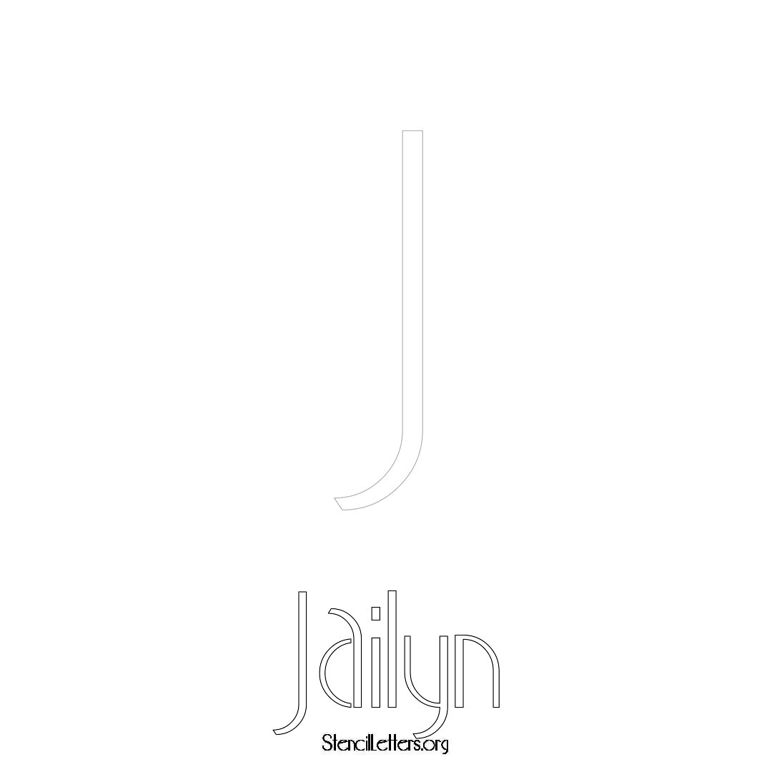 Jailyn printable name initial stencil in Art Deco Lettering