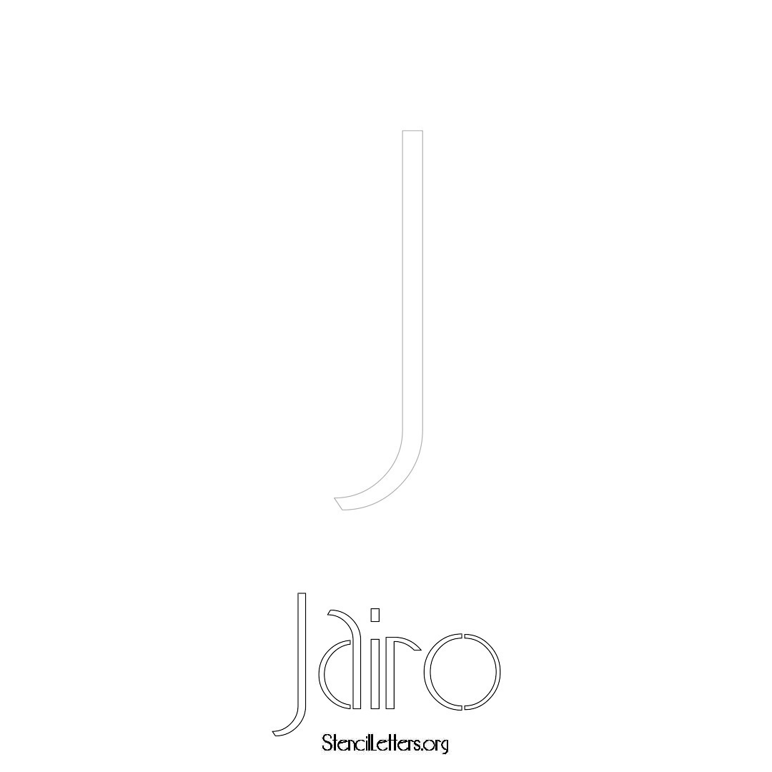 Jairo printable name initial stencil in Art Deco Lettering