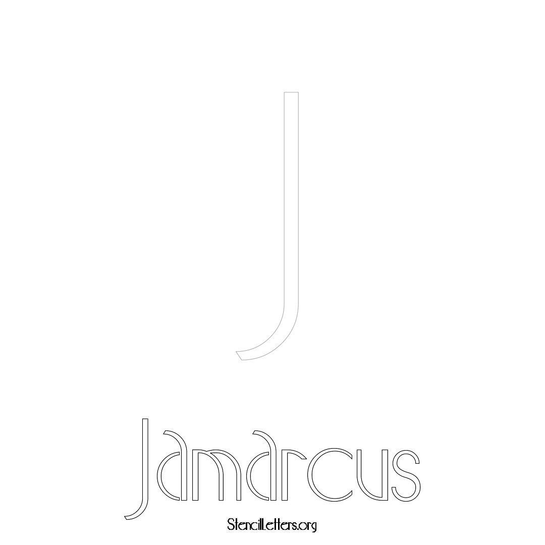 Jamarcus printable name initial stencil in Art Deco Lettering