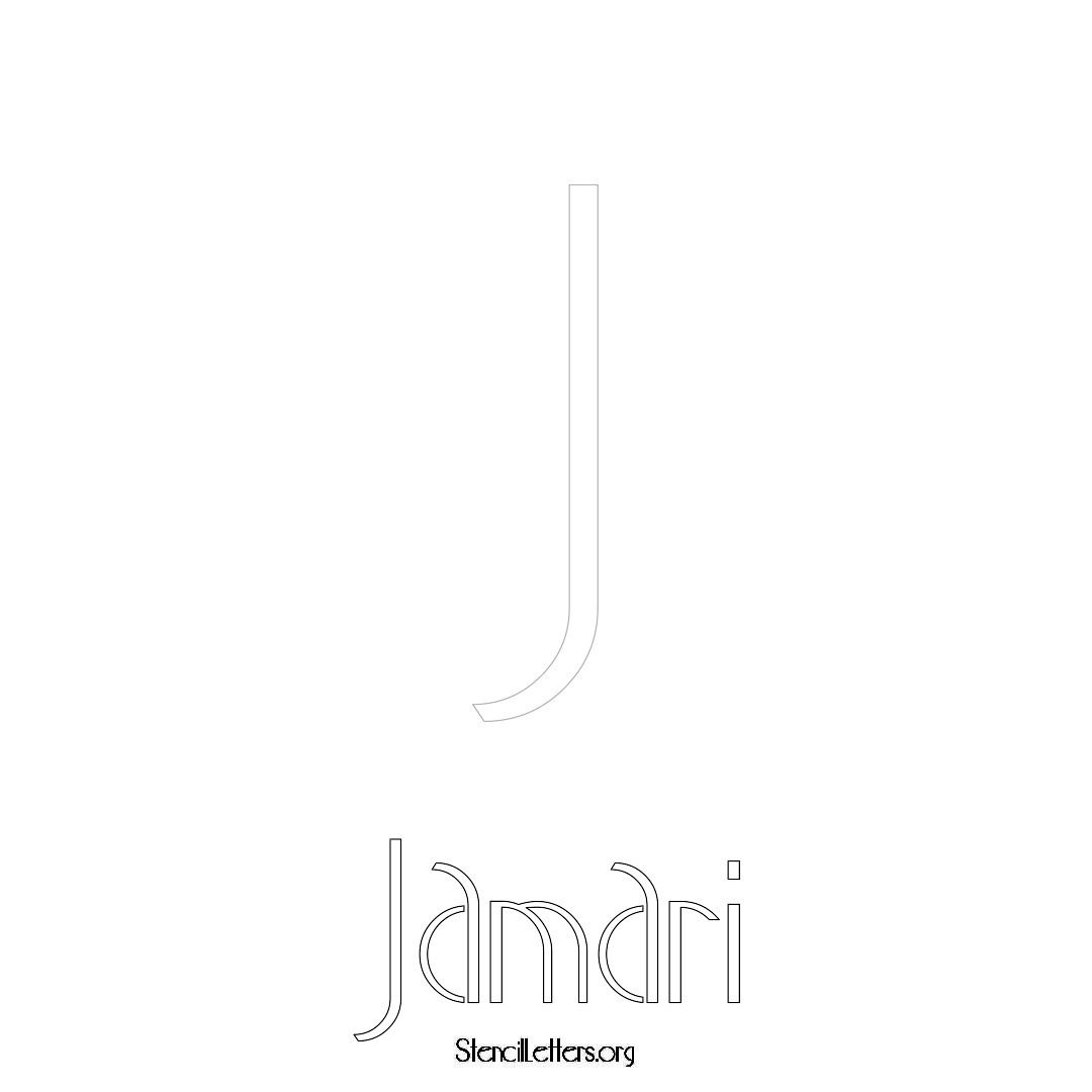 Jamari printable name initial stencil in Art Deco Lettering