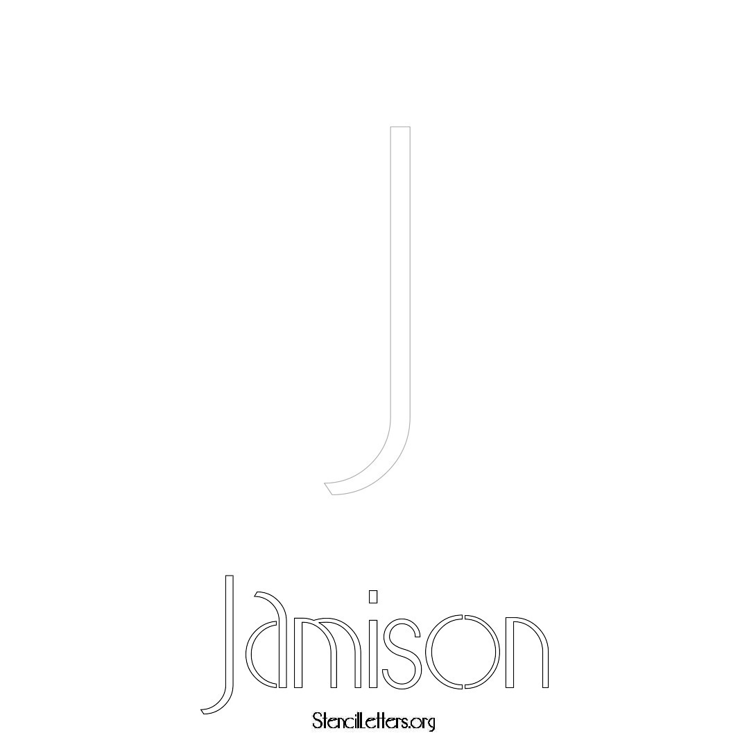 Jamison printable name initial stencil in Art Deco Lettering