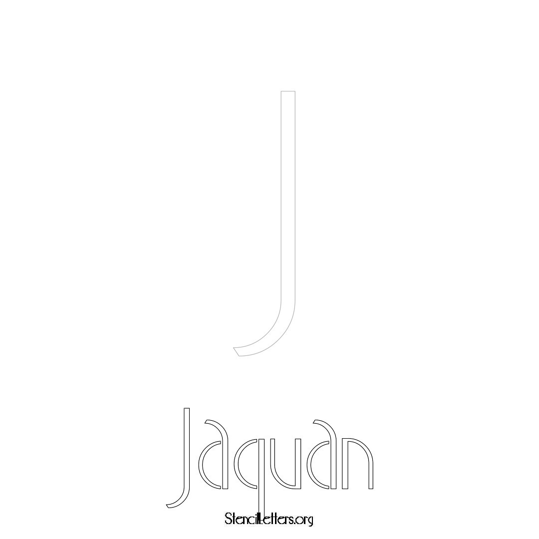 Jaquan printable name initial stencil in Art Deco Lettering