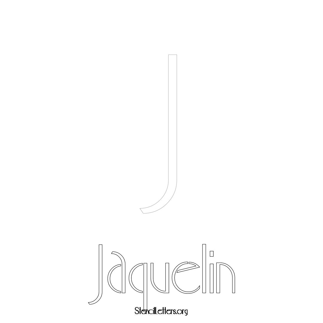 Jaquelin printable name initial stencil in Art Deco Lettering