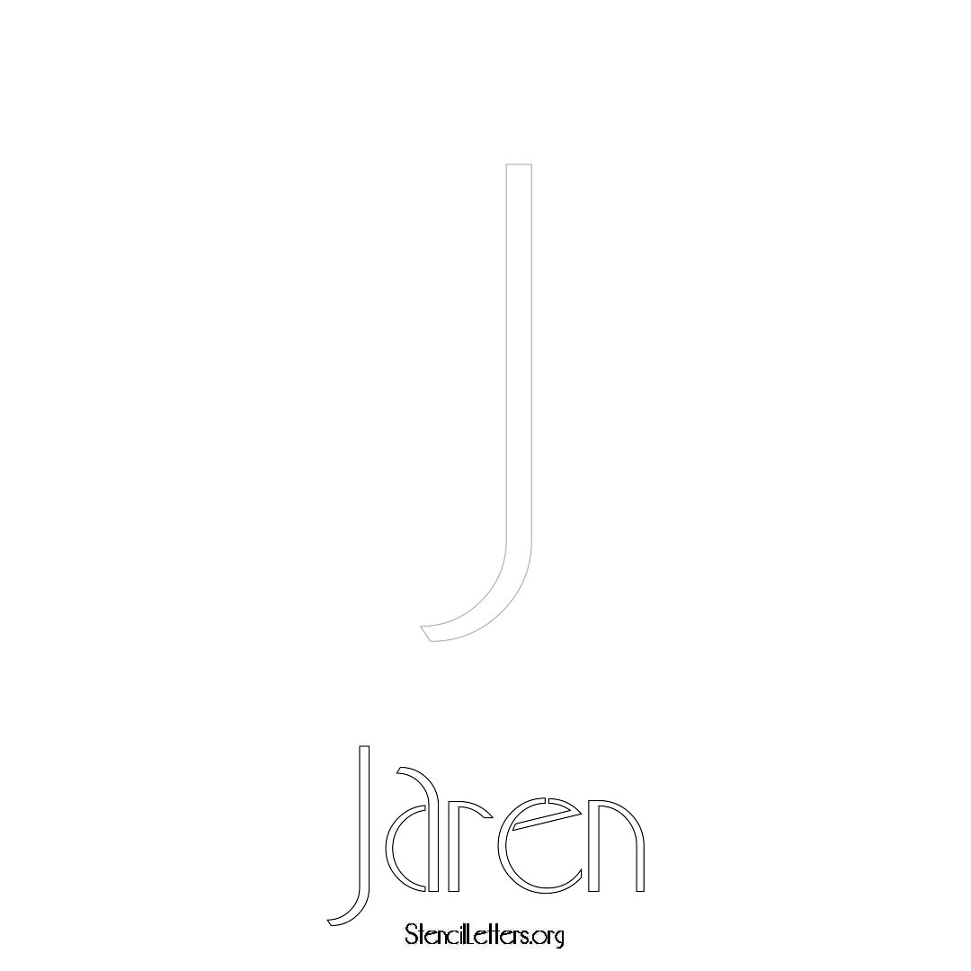 Jaren printable name initial stencil in Art Deco Lettering