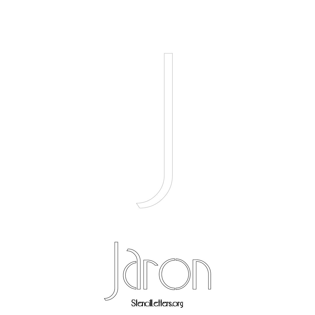 Jaron printable name initial stencil in Art Deco Lettering