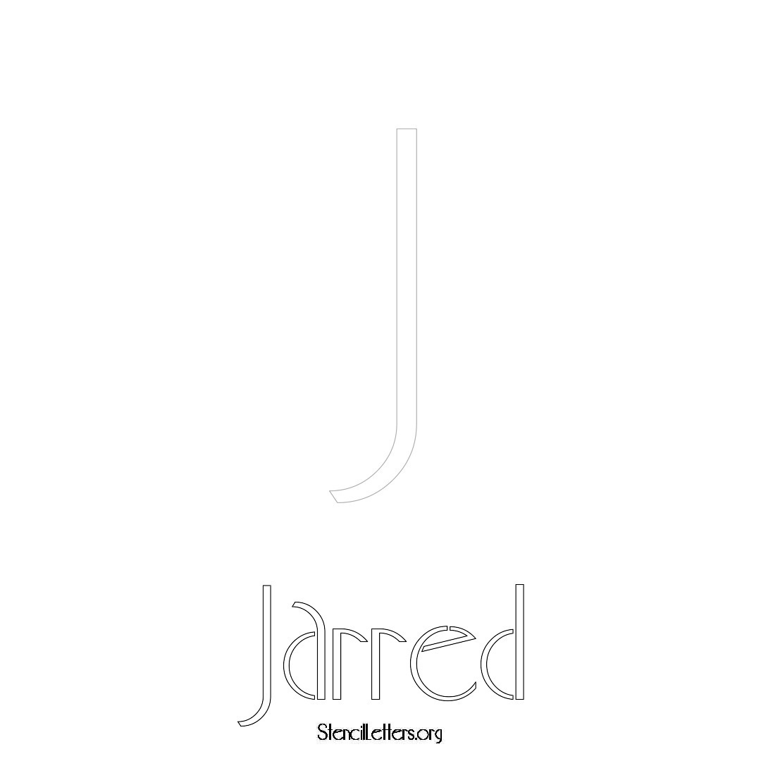 Jarred printable name initial stencil in Art Deco Lettering