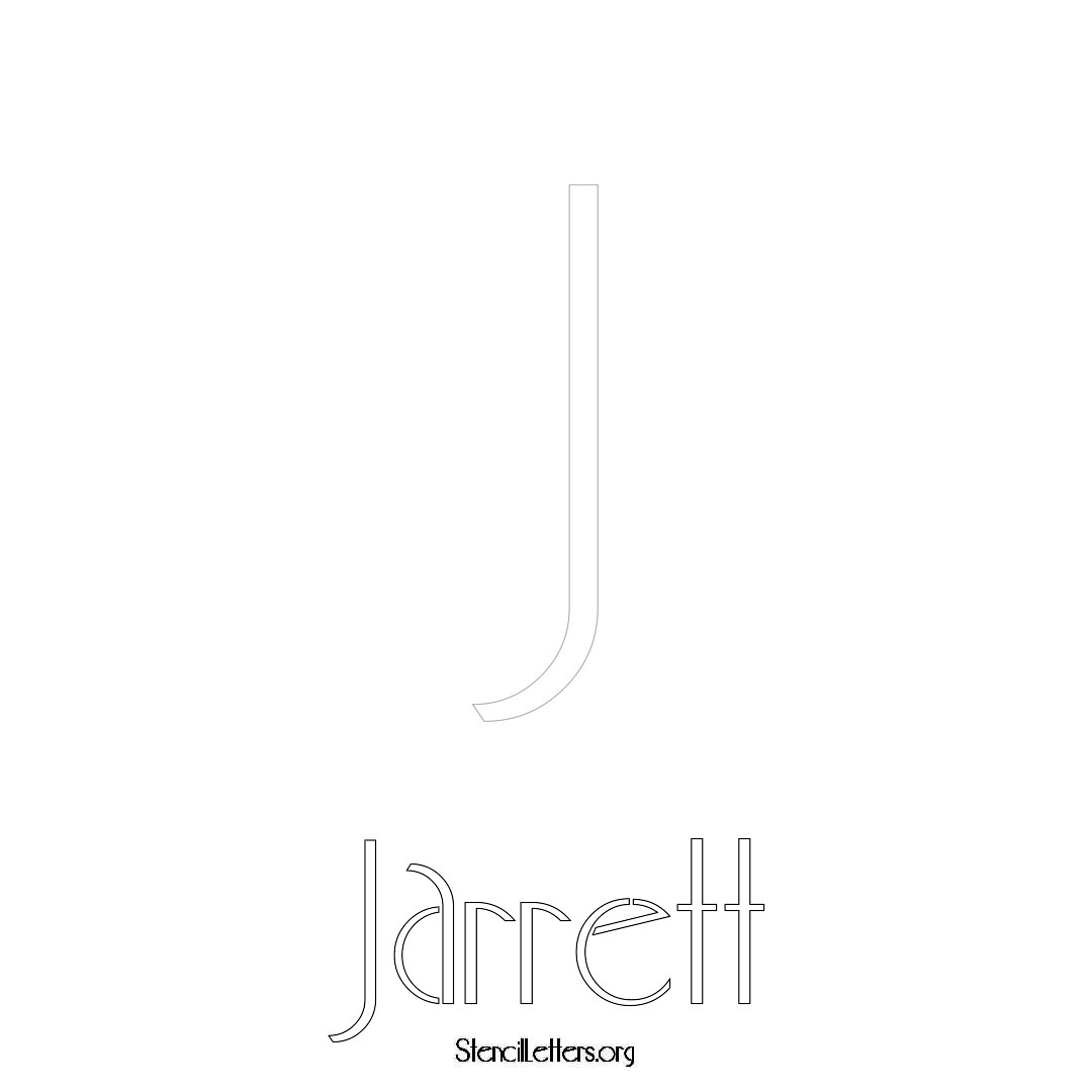 Jarrett printable name initial stencil in Art Deco Lettering