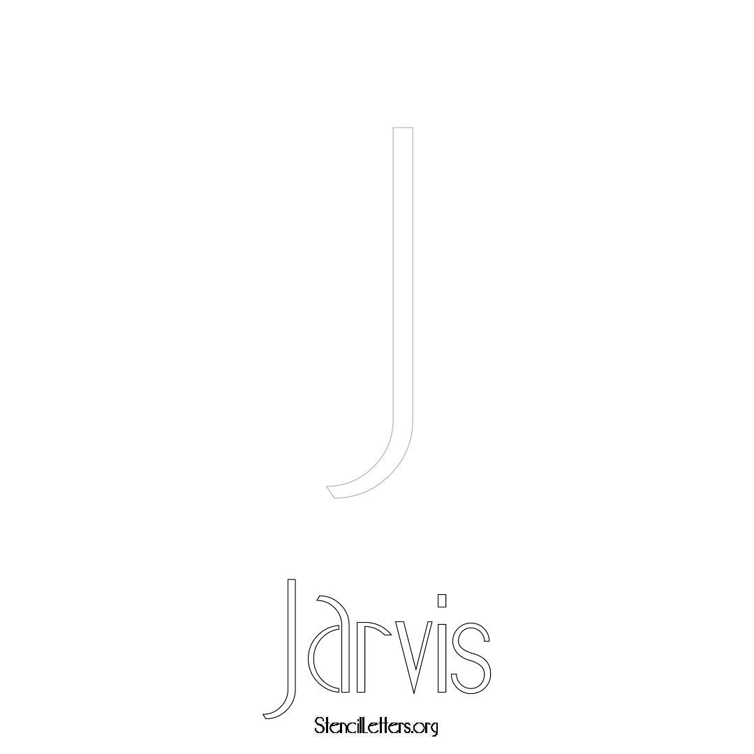 Jarvis printable name initial stencil in Art Deco Lettering