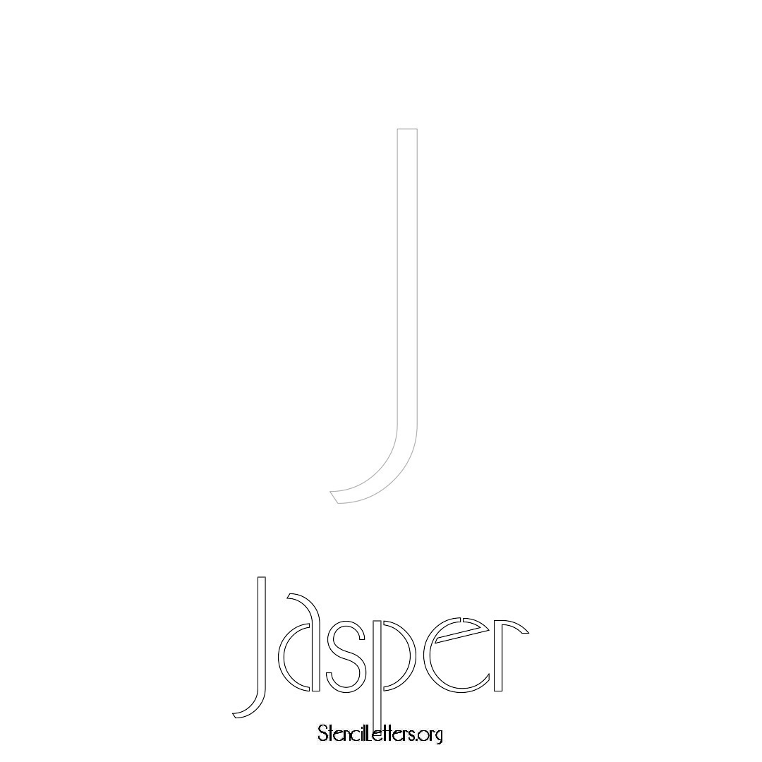 Jasper printable name initial stencil in Art Deco Lettering